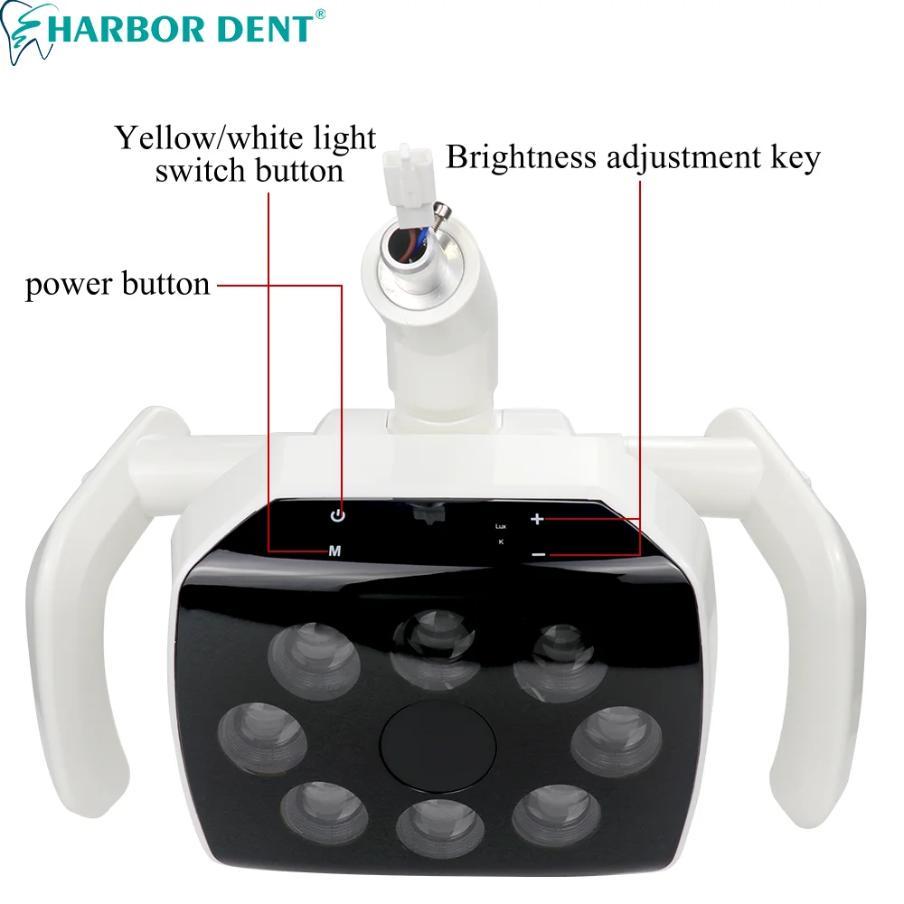 Good Quality Dental 8 Bulbs Oral Light With Touch Control Sensor Adjustable Brightness For cure oral teeth with chair unit type