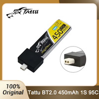 TATTU 95C 450mAh LiPo Battery 3.8V 1S Battery BT2.0 Plug For Betafpv Air75 Meteor75 Pro RC Quadcopter FPV Racing Drone Parts