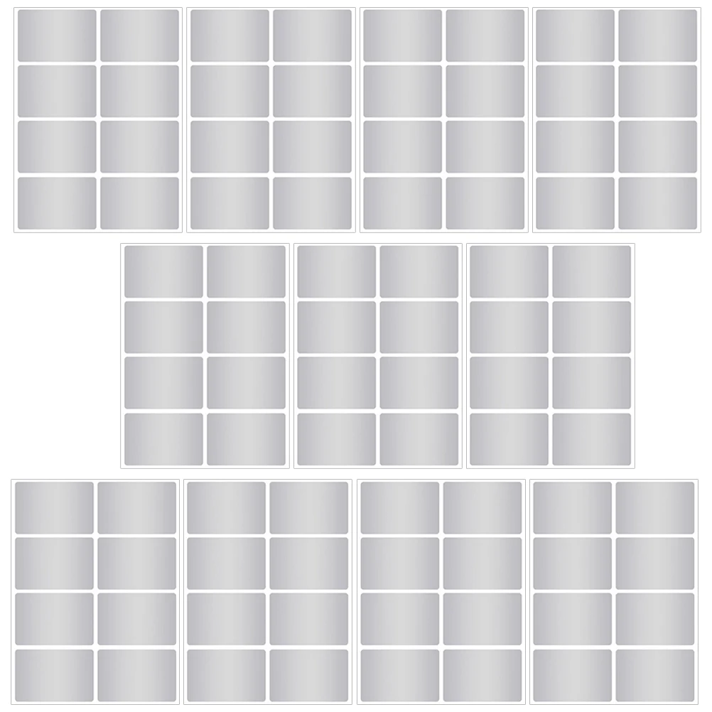 

12 Sheets Silver Sticker Blank Labels Waterproof PET Writing Multi Function Bottle Practical Recording Household Large Colored