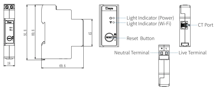 Deye 2000W MPPT Solar-Mikrowechselrichter DC 20–60 V Rückfluss-Schutzfunktion, unterstützt 4 × 210–700W PV-Module, IP67, einfache Installation – Detail 14