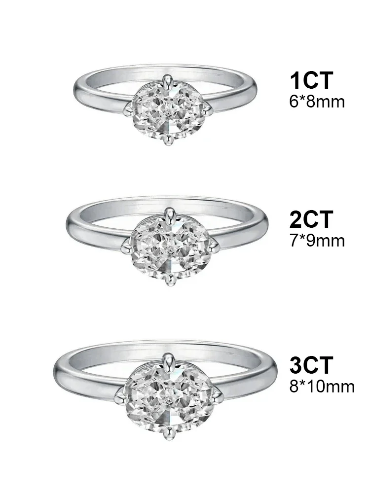 925 Sterling Silber Einfacher Ovaler Zirkon-Ring für Damen Verlobung Hochzeit Jubiläum Mode Hochwertiger Edel-Schmuck – Detail 7