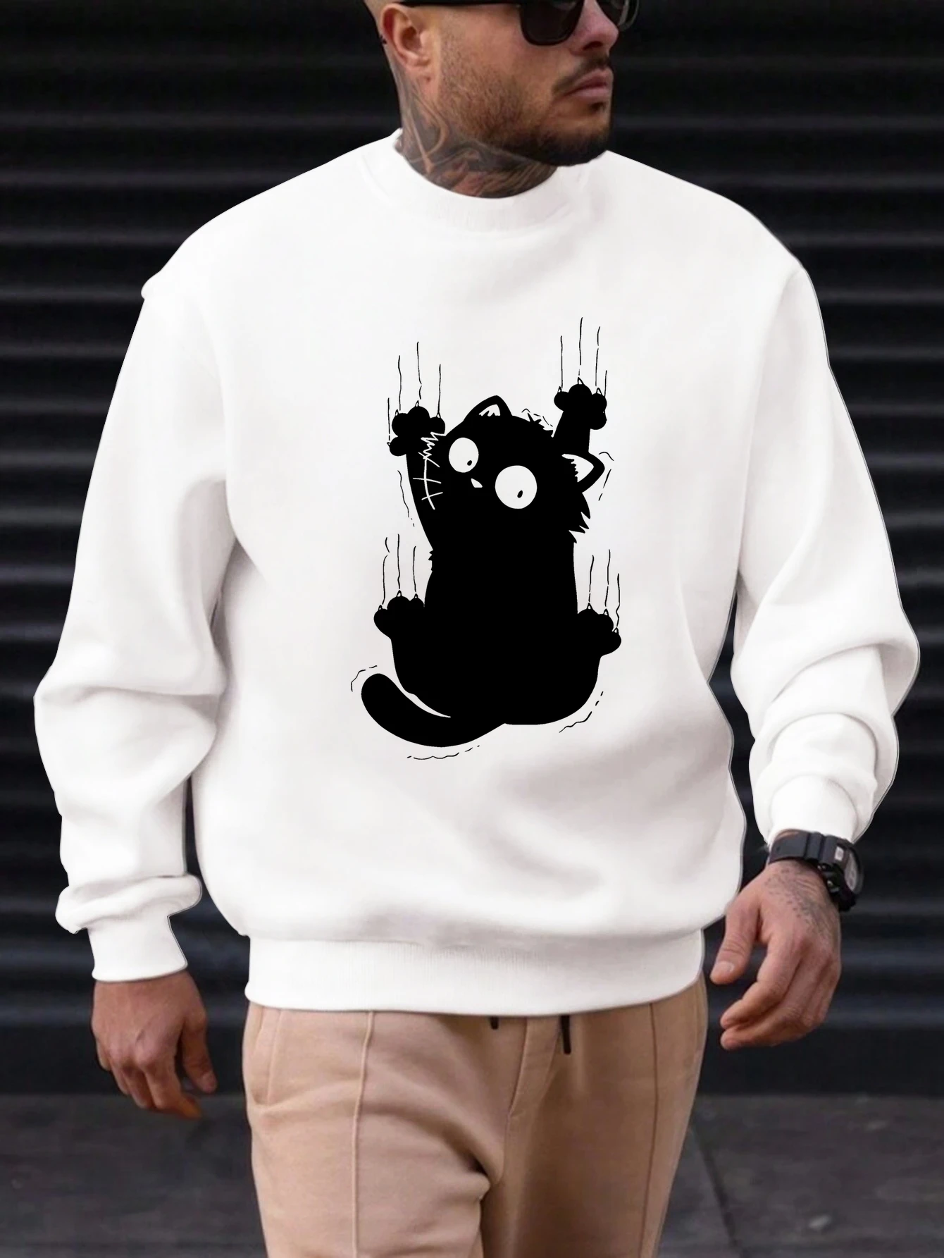 

Men's Cotton Crewneck Sweatshirt Graphic Printing 2025 New Trending Fashion Casual High Quality Top Clothing