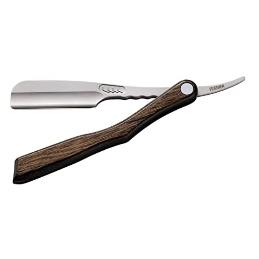

Складная бритва Feather Artist Club SS Wood для бритья с ручкой из нержавеющей стали и деревянным покрытием, черная отделка, Precision B