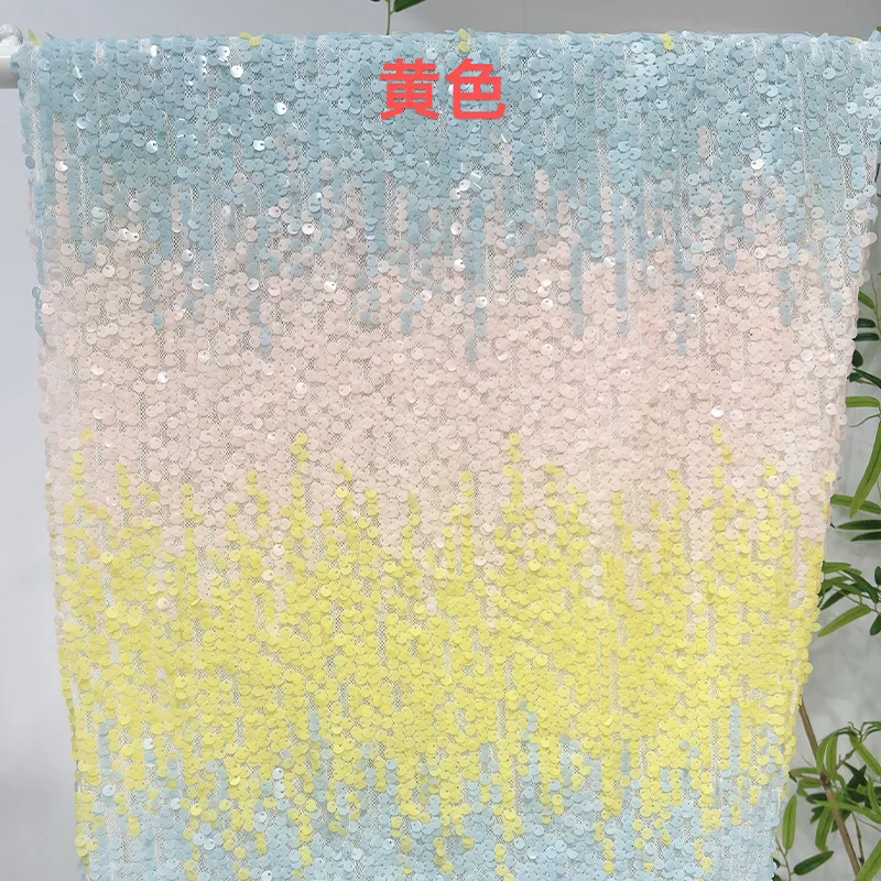 evening-dress-dense-lace-glued-glitter-dry-mesh-wet-look-material-america-gradient-colors-embroidered-sequin-fabric