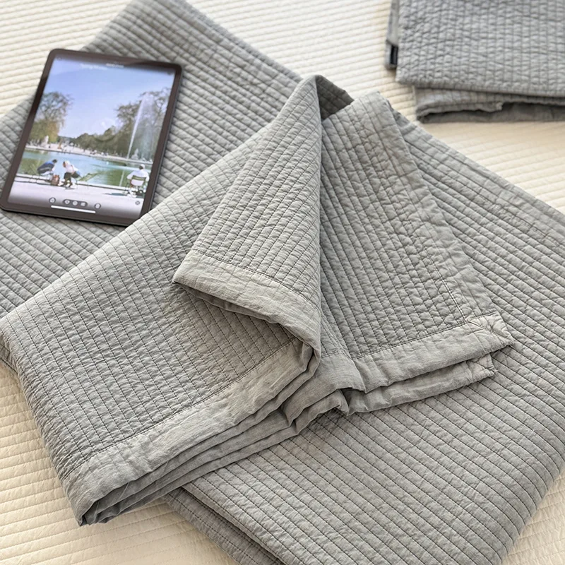 

60s High Count Cotton Quilt Set 3PCS | Sandwashed Soft Double-Sided Bedspread | Eco-Friendly Blanket for Bed All Season