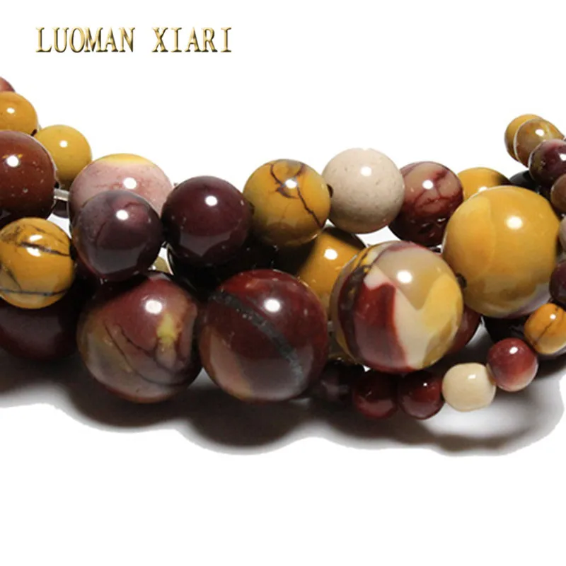 Top AAA Natural Stone Mookite Jaspers Round Loose Beads 4/6/8/10/12 mm For Jewelry Making DIY Bracelet Handmade Materials
