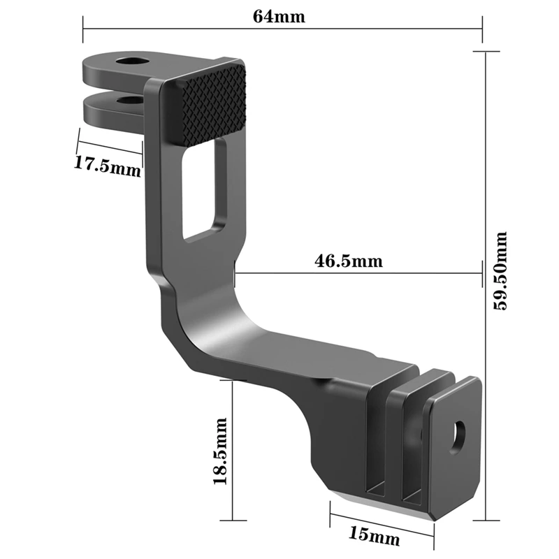 アクションカメラ垂直アームブラケット、自撮り棒マウントアダプター、GoProヒーロー12、11、10、9、8、7、アクション4、3に適合