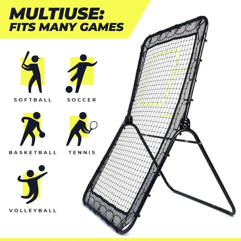 Lacrosse Rebounder for Backyard - 6x4 Ft. Lacrosse Bounce Back Net, Volleyball Rebounder, Pitch Back Baseball Rebounder