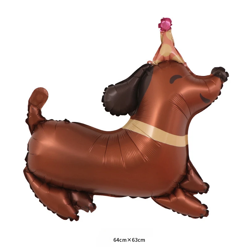 1pc Matte Cartoon Animal Dog Series Husky Dachshund Aluminum Film Balloon Children Birthday Party Decoration Baby Shower Globos