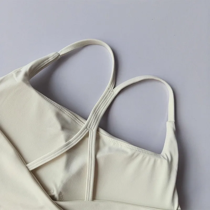 Damen-Sport-BH in Y-Form am Rücken, schnell trocknend, dünner Gürtel, Yoga-Fitness-Pilates-Weste, schönes Raffungsdesign für aktive Kleidung