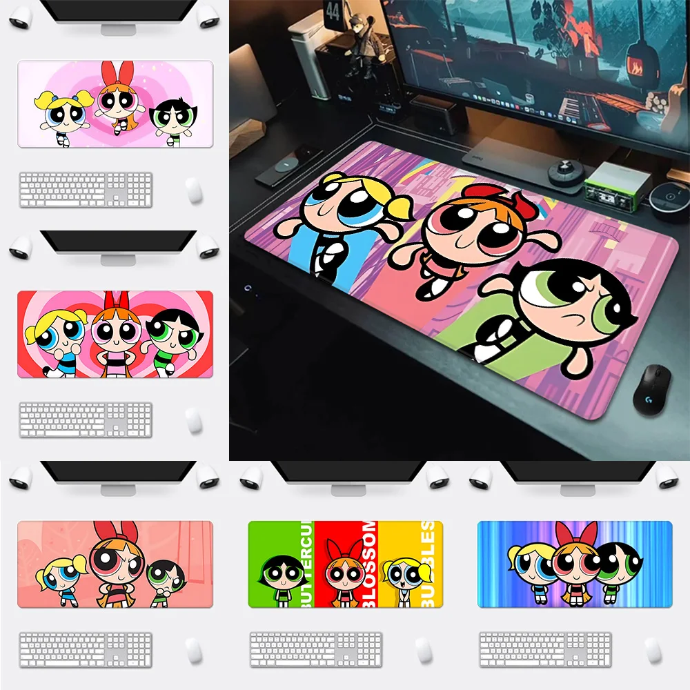 

Mousepad HD Printing Computer Gamers Locking Edge Non-slip Mouse Pad Cute Powerpuffs Girlss XXL90x40cm Keyboard PC Desk Pad