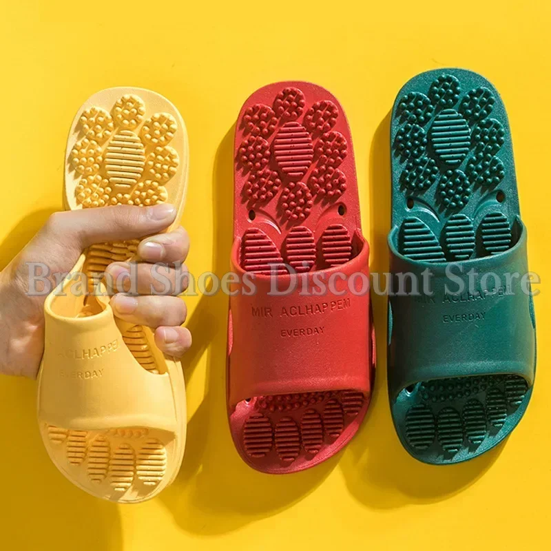 New massage slippers female summer home bathroom non-slip bathing couple thick-soled indoor sandals and slippers male