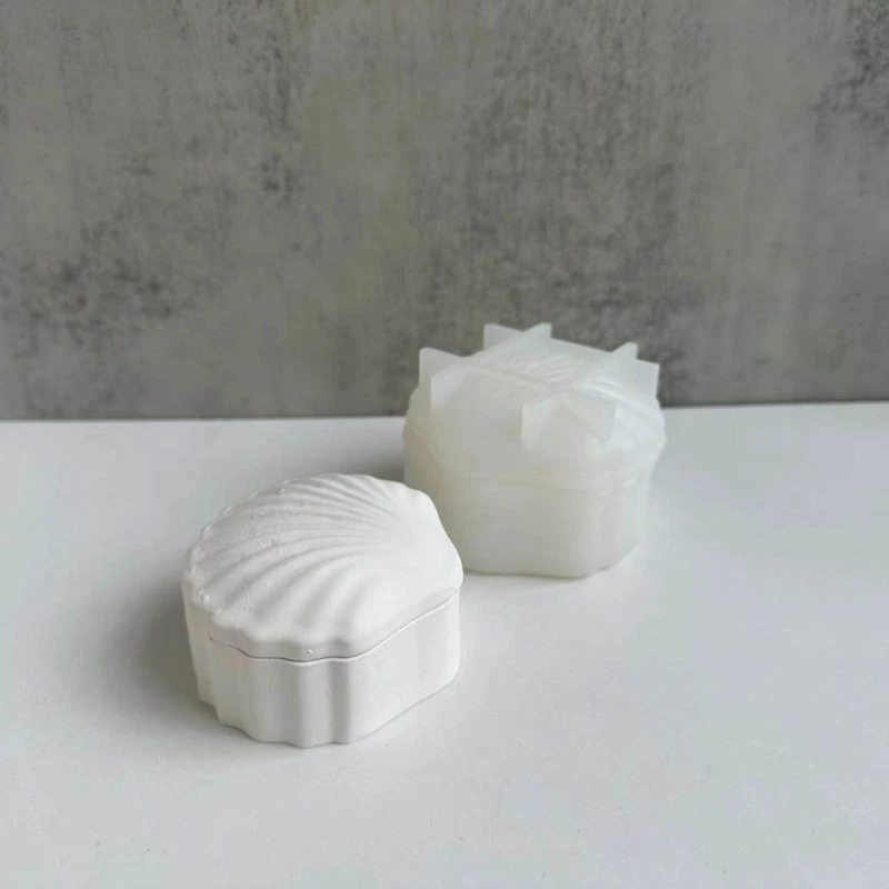 DIY Shell Shaped Container Silicone Molds 3D Epoxy Resin Mold DIY Storage Box Molds Crafts Jewelry Making Supplies