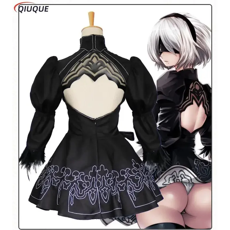 S-5XL Nier Automata Cosplay Costume Yorha 2B Outfits Game Suits Women Role Play Costumes Girls Halloween Party Fancy Dress
