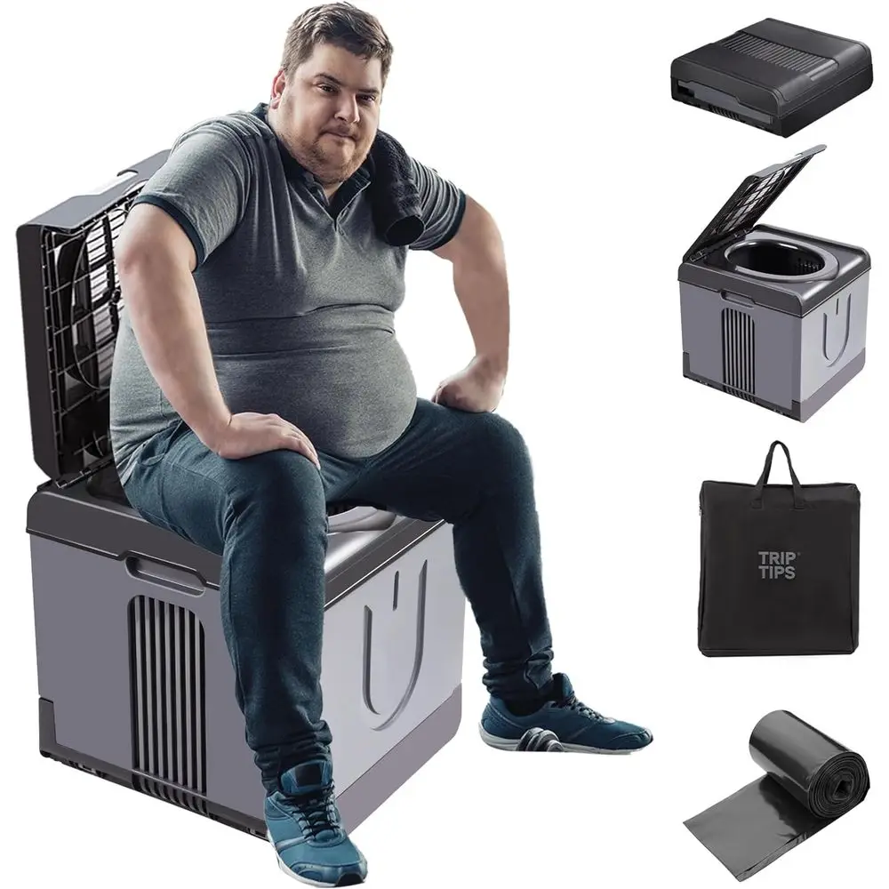 

Portable Travel Toilet for Adults - Large Capacity, Ideal for Camping, Car, Outdoor Adventures, and Beach Trips