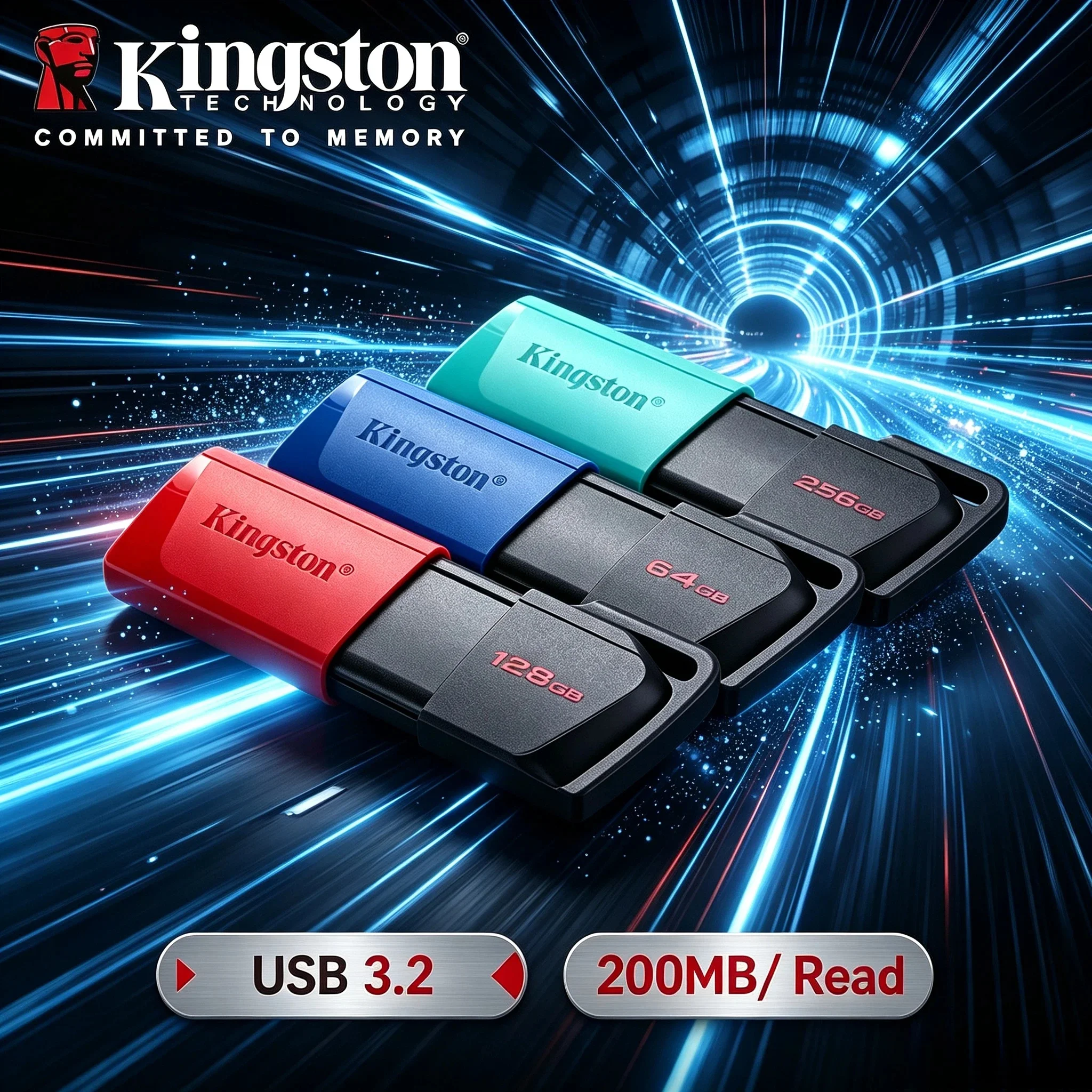 Kingston 64GB 128GB 256GB DTX USB 3.2 Gen 1 Original Pen Drive U Disk High Speed Memory Stick for Desktop Computer