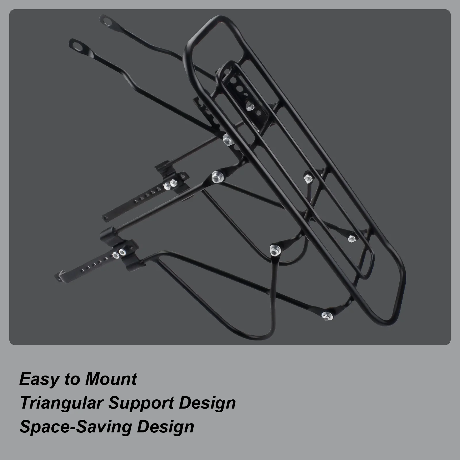 

Bicycle Rear Rack 200kg Capacity Heavy Duty Holder Adjustable Steel Bike Luggage Rack For Cycling Road Commuting Work Delivery