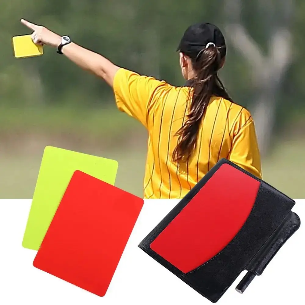 Dompet Kulit, Kartu Merah dan Kuning Sepak Bola, Kartu Merah Kuning, Pensil, Buku Catatan Wasit Sepak Bola, Kertas Catatan Fluoresen