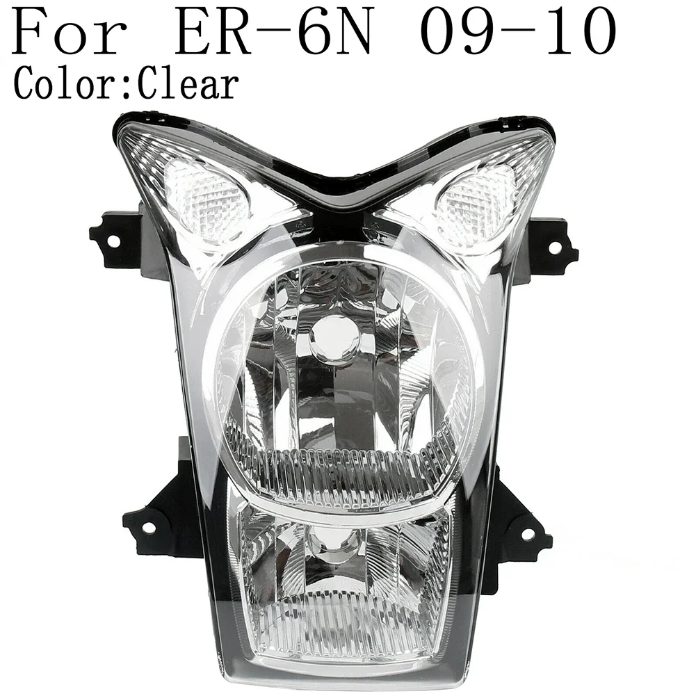 Motorcycle Front Headlight Lamp Assembly For Kawasaki ER-6N 2009-2010 Clear Lens