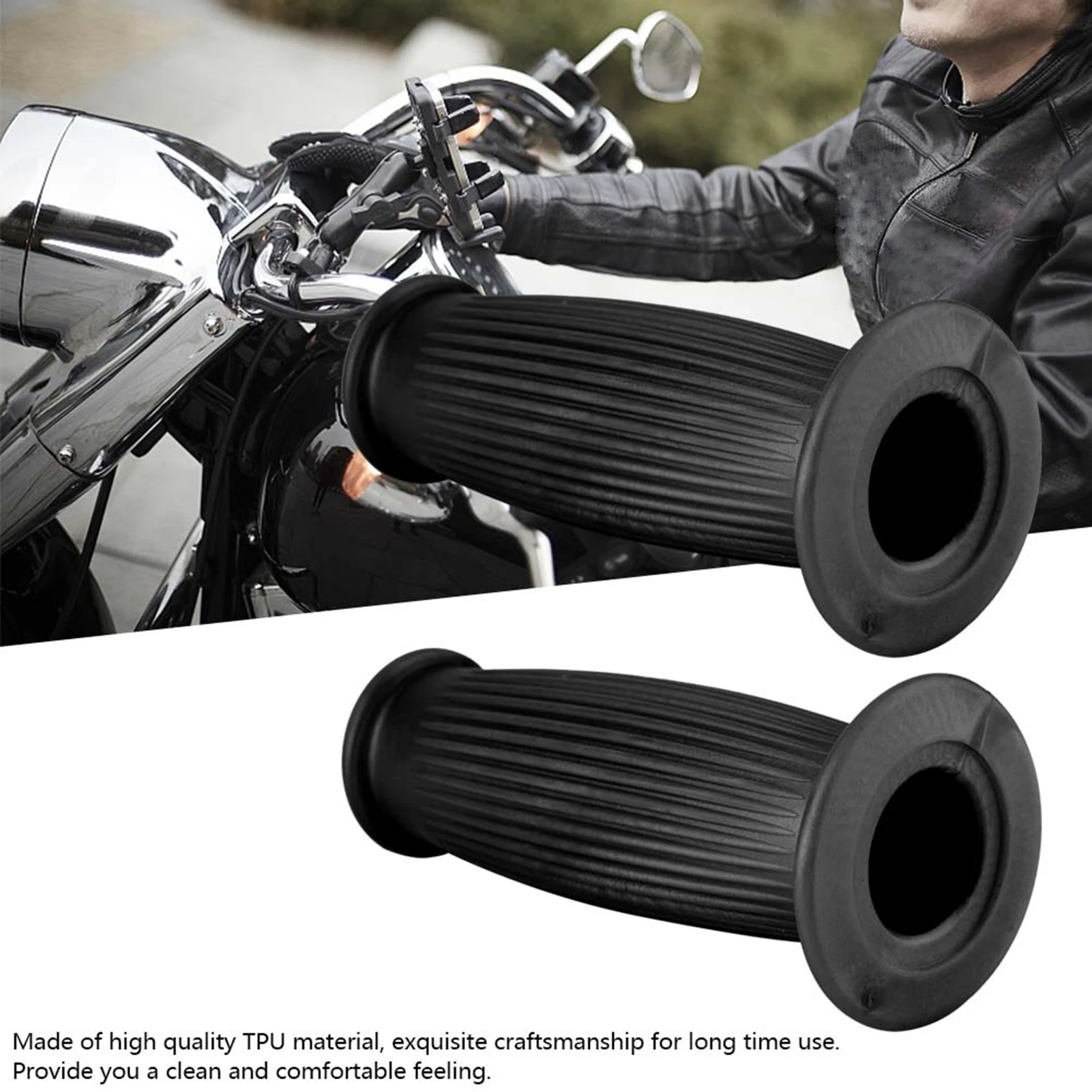 1 çift 1 inç 25/28mm evrensel motosiklet Vintage TPU kolu gidon kavrama