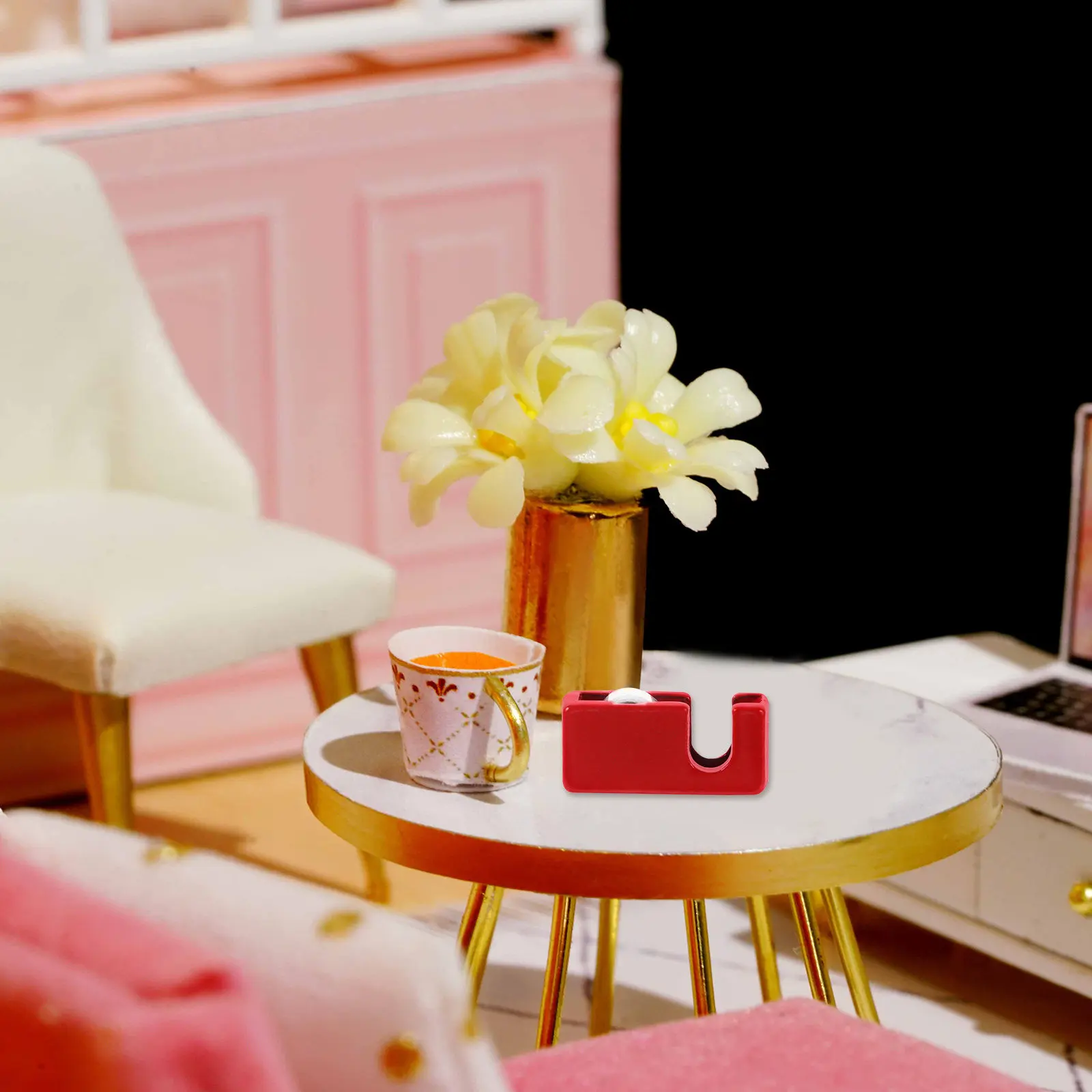 

Мини-диспенсер для скотча, декоративный реквизит, миниатюрный резак для скотча, изысканные детали, миниатюрные принадлежности для дома, подарок для рукоделия, аксессуар для дома