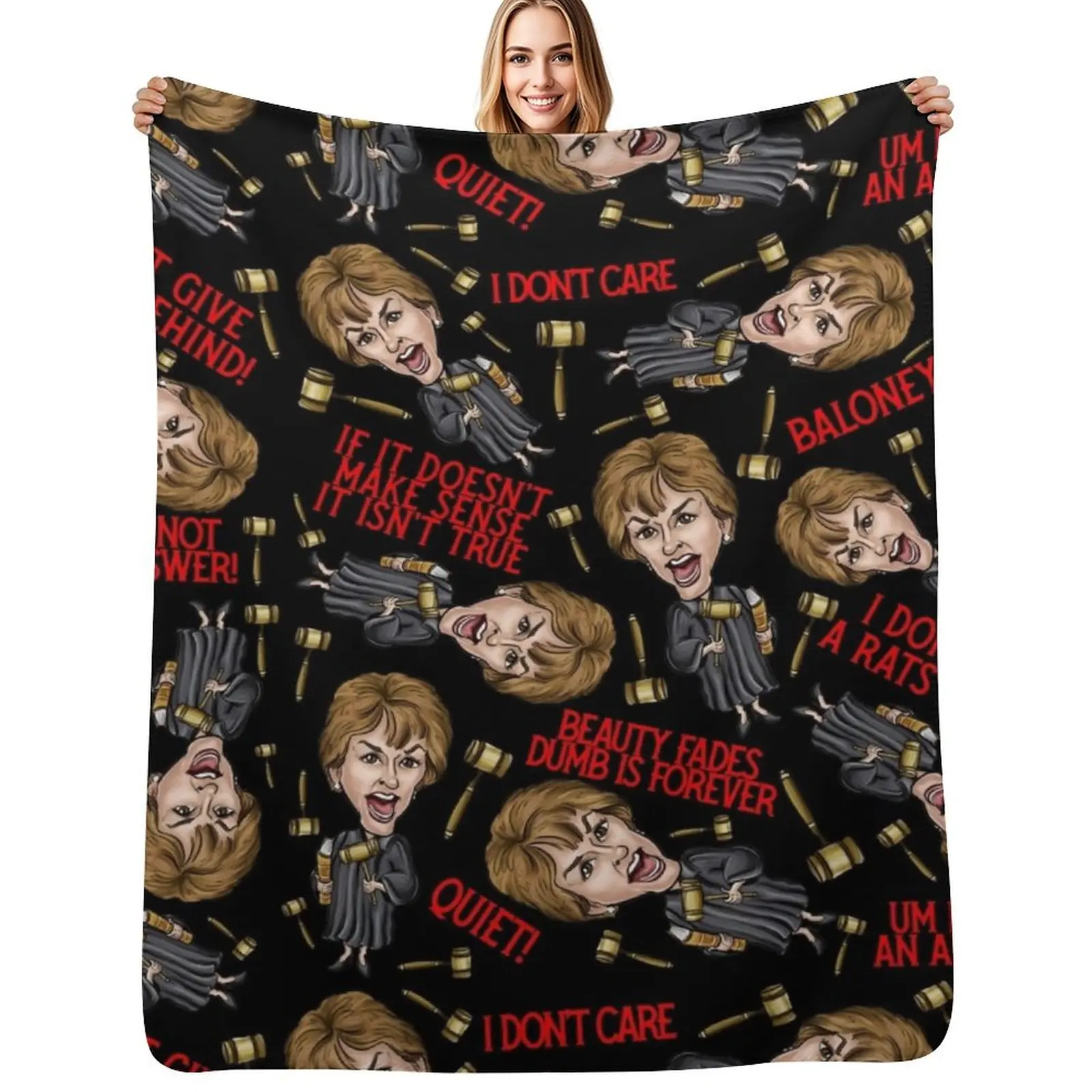 BlackJudge Judy Print Throw Blanket No Pilling Soft Warm Blanket for Bed