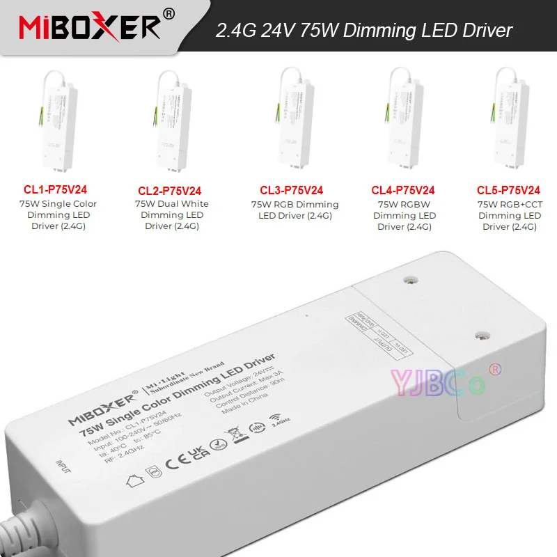 2.4G RF Panel Remote control 24V DC 75W 2.4G Dimming Driver Single color/Dual White/RGB/RGBW/RGB+CCT LED Power supply 110V~220V