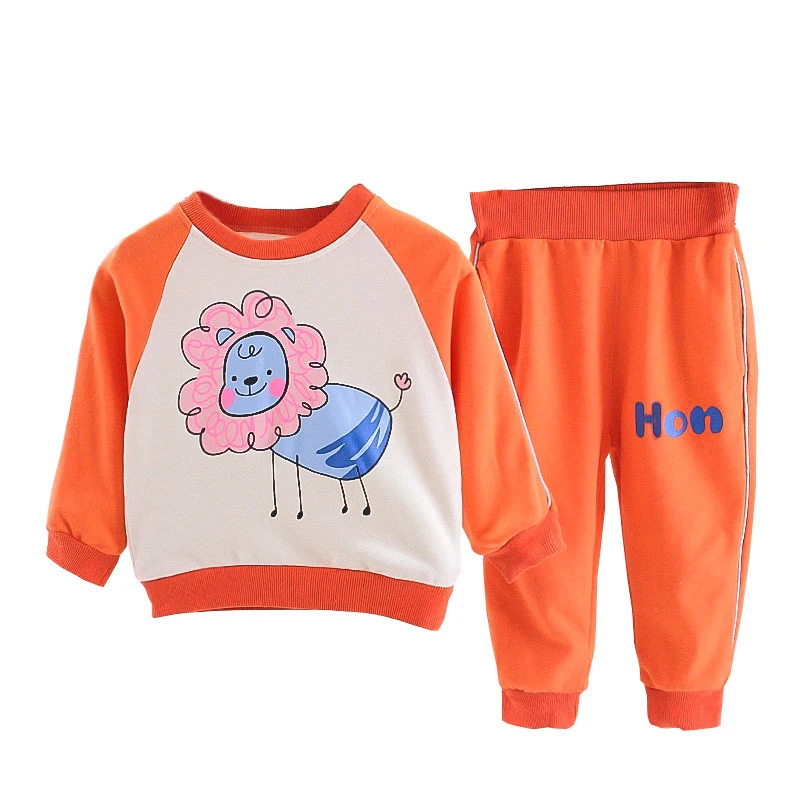 

Kid Clothes Unisex Sport Outfit Pullover Pant 2Pcs Suit Baby Boy Clothes Cartoon Print Children Girl Sweatshirt Toddler Set A508