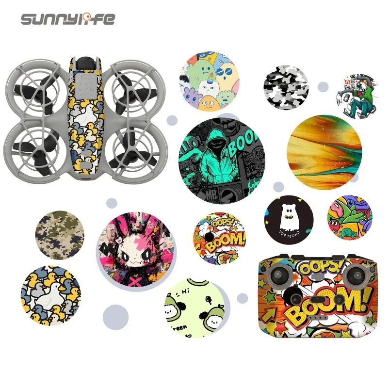 PVC Sticker for DJI Neo Colorful Decorative Sticker Combo Protective Film Anti-Scratch Cool Skin for DJI RC N3 Accessoriess