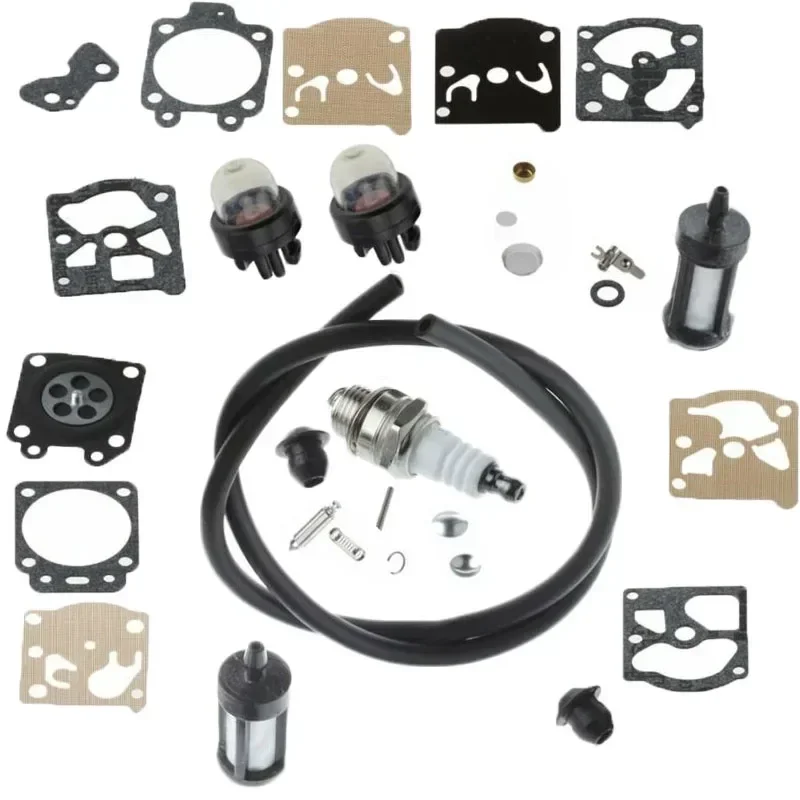 Carburetor Repair Kit With Primer Bulb Fuel Line Filter Spark Plug Trimmer Repair Kits For STIHL FS44 FS36 FS40 Mower