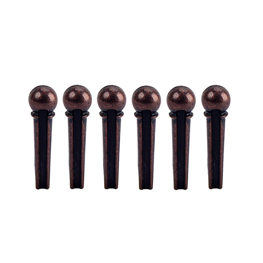 

6 Pcs Guitar String Nails Pegs Acoustic Bridge Pin Guitars Replacement Brass Pins Metal Bass
