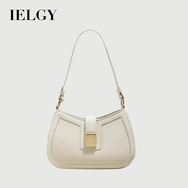 IELGY Fashionable and Practical PU Top-handle Women Bag with Half-moon Shape and Large Capacity in Beige