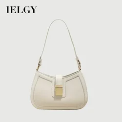 IELGY Fashionable and Practical PU Top-handle Women Bag with Half-moon Shape and Large Capacity in Beige