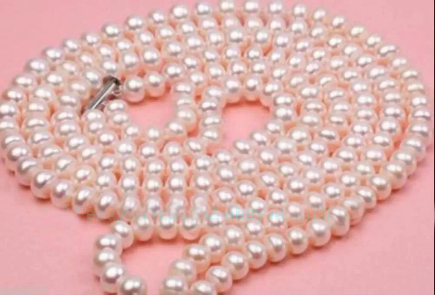 3-strand pearl necklace AAA5-6mm Japanese white round pearl necklace 925s 18-19-20 inches