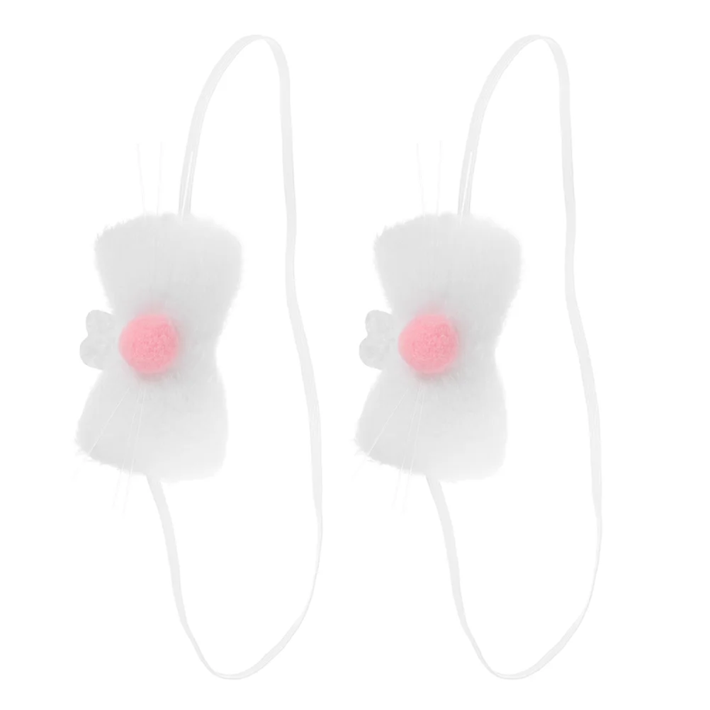 

2 Pcs Rabbit Nose Bunny Costume Toddler Performance Props Mask White Face Woman