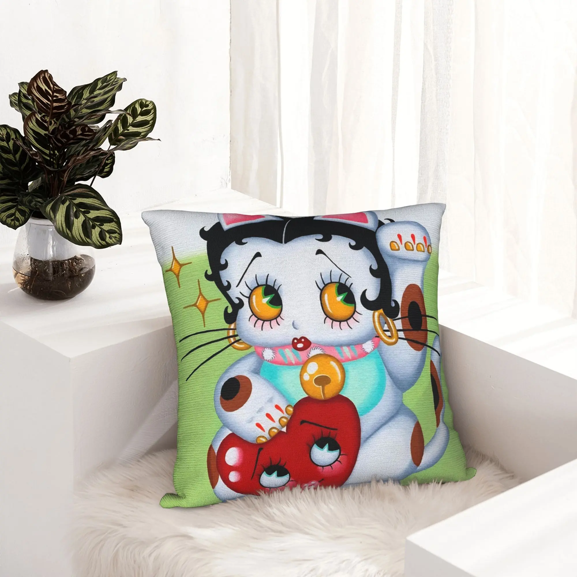 Anime B-Betty BoopS Pillowcase Double-sided Printing Polyester Cushion Cover Decor  Pillow Case Cover Sofa Zipper 18''