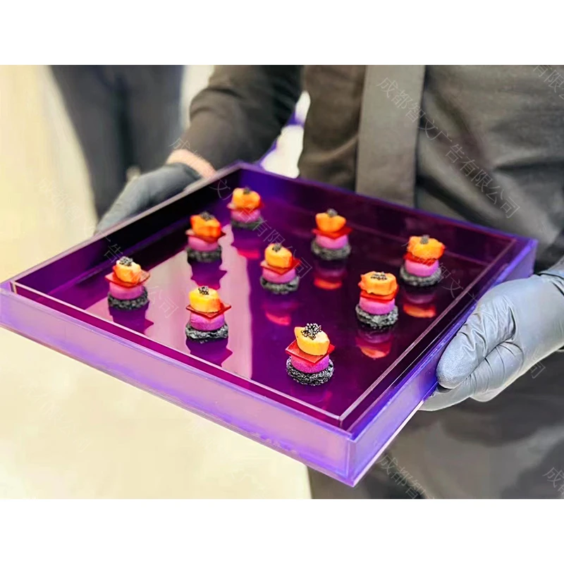 

Acrylic double-layer tray tea tray decorative pendulum