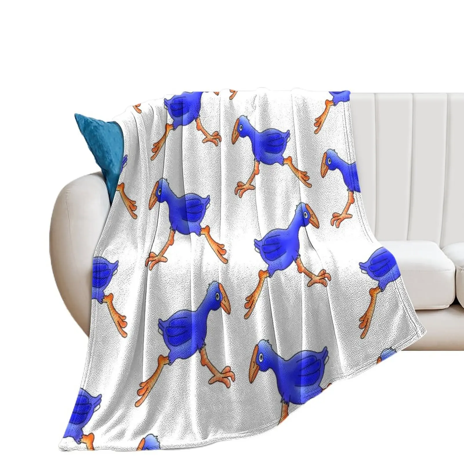 Pukeko Running. New Zealand Native Birds Throw Blanket For Sofa Thin Sofas Bed covers Blankets For Sofas Blankets