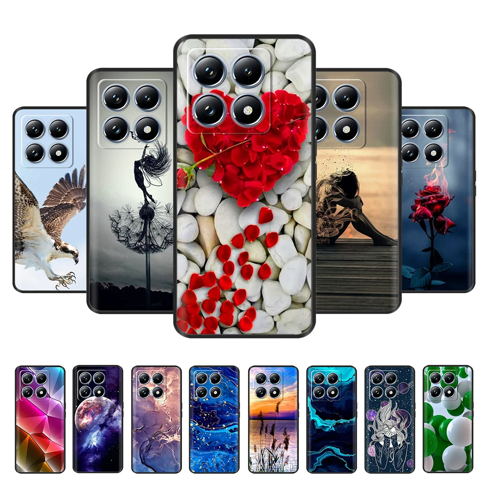 For Xiaomi 14T Pro Case Silicone Luxury Flower Soft Bumper For Xiaomi Mi 14T Phone Cover Fashion TPU Fundas for Xiaomi 14T 14 t