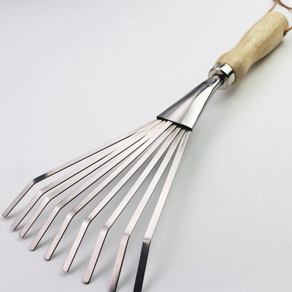 

Stainless Steel Nine tooth Garden Weeding Lightweight Compact Cultivation Tool Soil Digging Cultivation Tool H