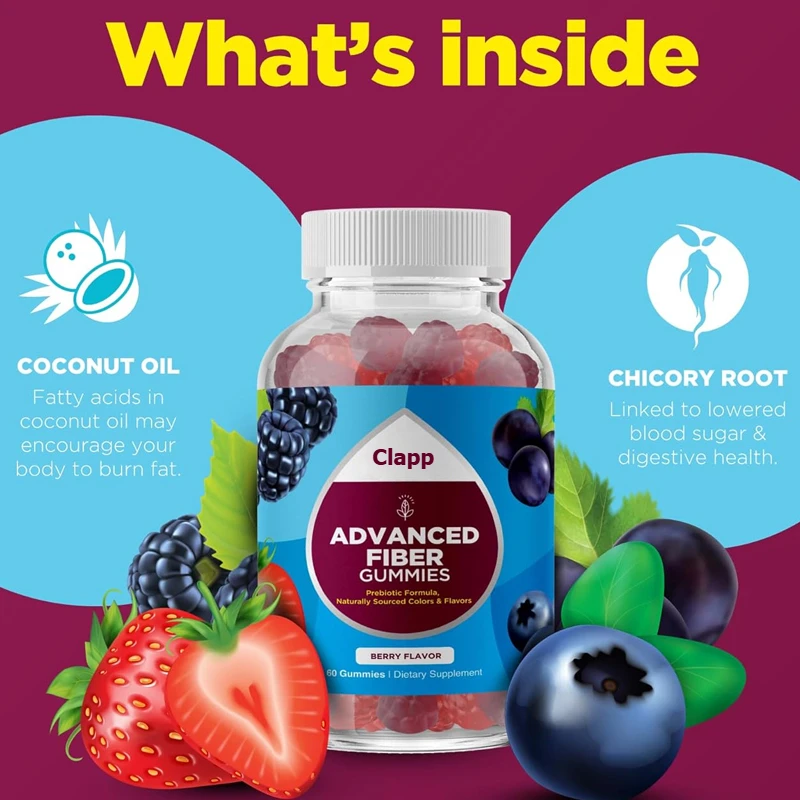 

Adult Sugar Free Fiber Gummies - for Digestive Health and Immune Support - Sugar Free Vegetarian and Gluten Free -60 Capsules