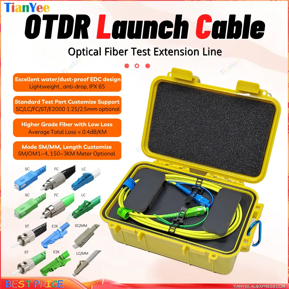 SC/APC-SC/APC OTDR Dead Zone Eliminator Fiber Rings 500M Fibra Optic Reflectmeter Launch Cable Box 1Km 2Km SM 1310/1550nm