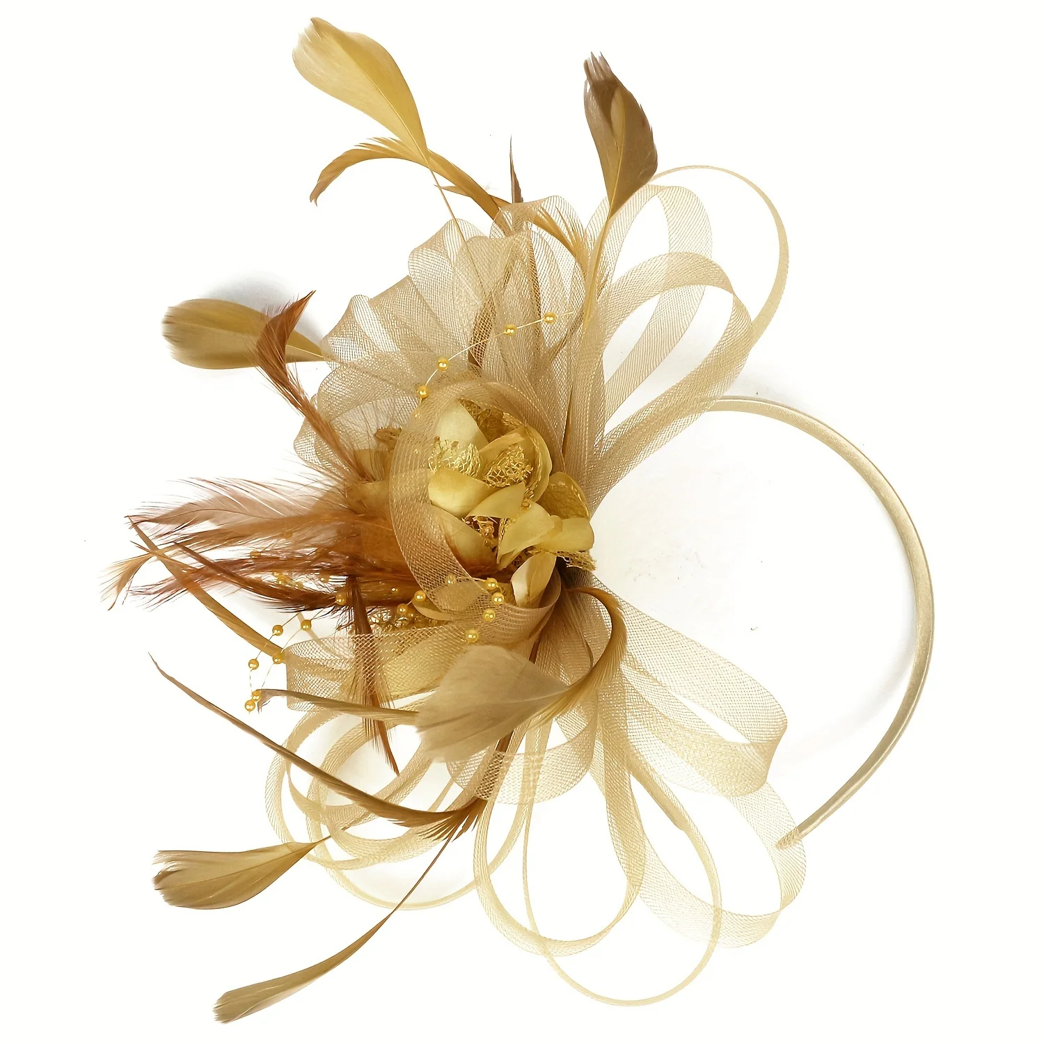Fascinators Hat Lady Tea Party Headband Flower Cocktail Mesh Feather Hairpin Kentucky Derby Hat Wedding