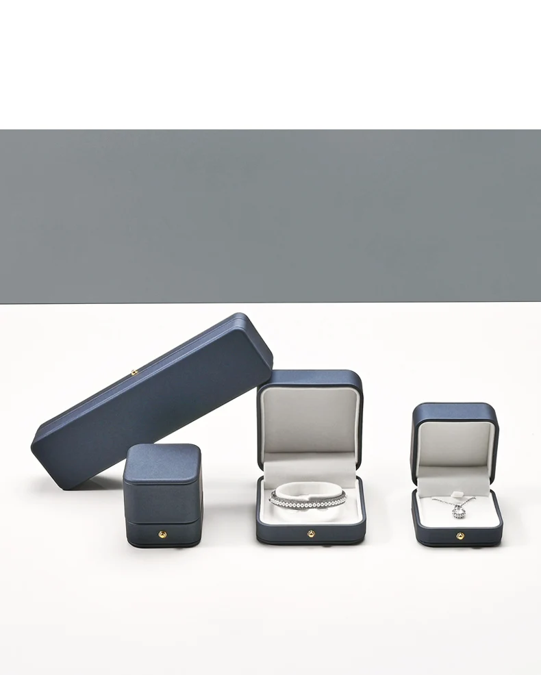 Oirlv Premium Blaue Schmuckbox Geschenkbox Ringbox Halskettenbox Armband-Aufbewahrungsbox Halsketten-Aufbewahrung Geburtstagsgeschenk PU-Lederbox – Detail 8