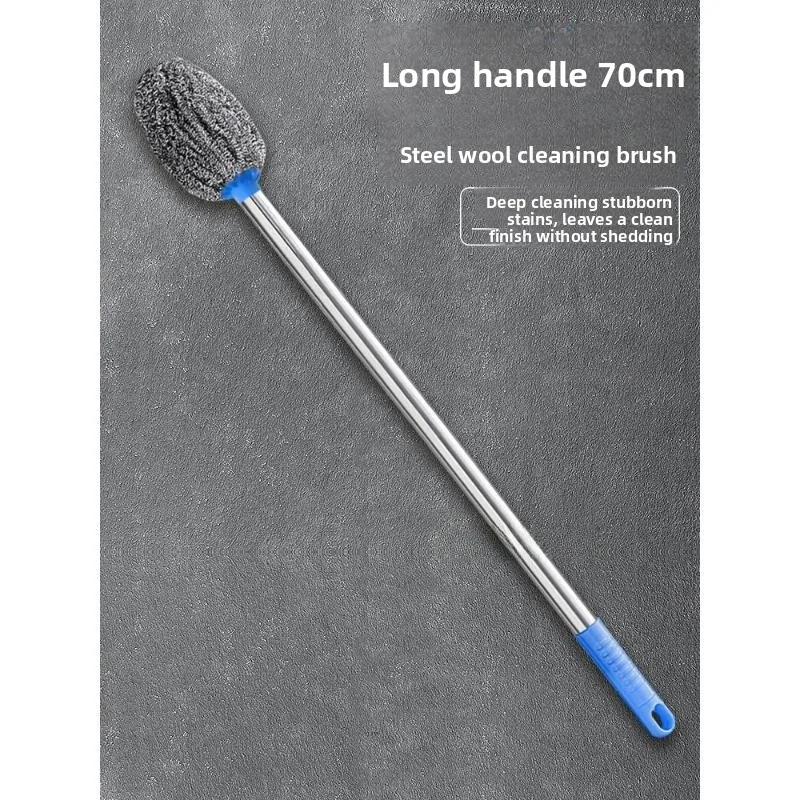 

Long Handle Steel Wool Bru Toilet Cleaner No Scratch Hand Se for Batoom And Toilet Cleaning Household ential Plastic