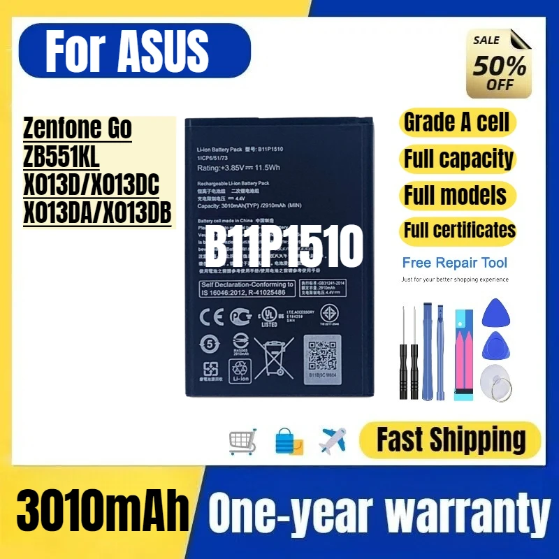 

B11P1510 for ASUS Zenfone Go ZB551KL/X013D/X013DC/X013DA/X013DB Phone Battery High Quality High Capacity Replacement Bateria