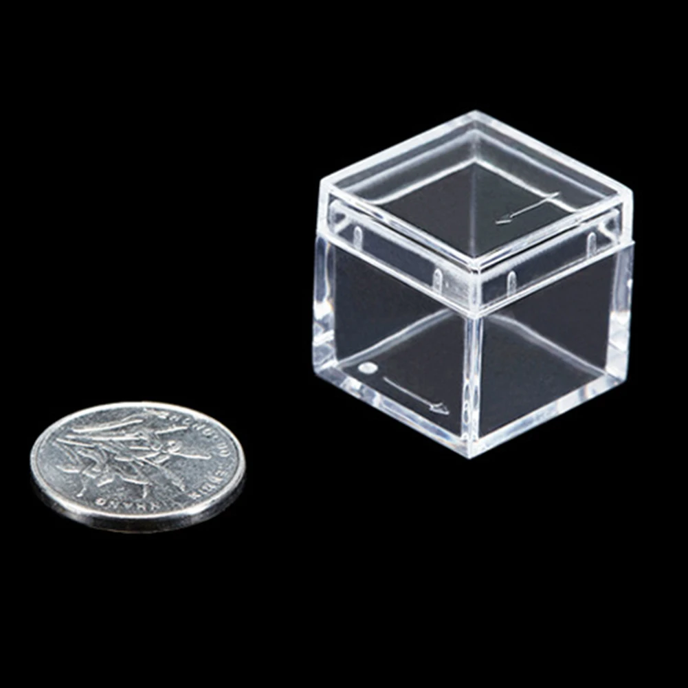 1/2/4Pcs Small Clear Storage Boxs Acrylic Square Candy Dragee Box Jewelry Container Nail Screws Containers Storage