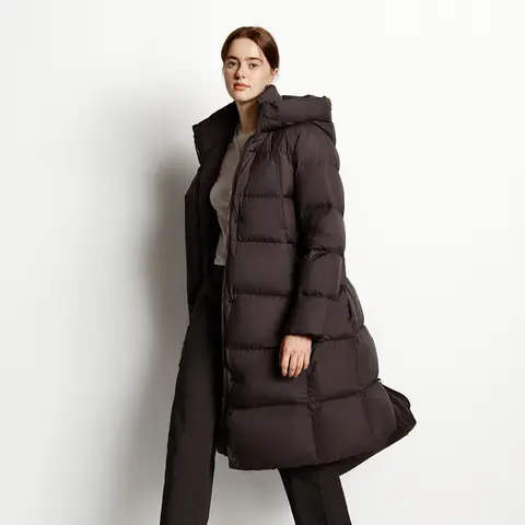 Semir Down Jacket Women Winter Long 90% Duck Down Waterproof Oil-proof Stain-proof 2025 New Solid Hooded winter woman clothes