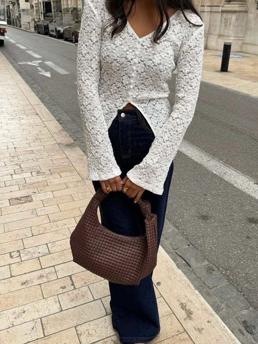 

2025 Basic Soft LaceT Shirt Women Autumn Long Sleeves Loose Bottom comfort Tees Ladies Elegant Casual Knitted Soft Woman Tops