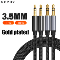 Gold Plated 3.5mm To 3.5 mm TRS/TRRS 3/4 Pole Aux Cable For Phone Headphone Car Music HIFI Stereo Audio Jack Auxiliary Connector